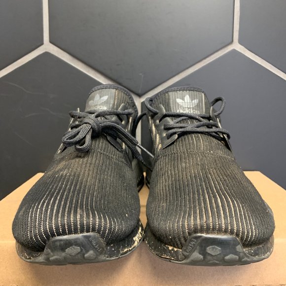 ~Used W/O Box! Adidas NMD R1 Triple Black Reflective Running  Sneakers Size 10 - Picture 3 of 6